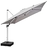 RANSENERS Sonnenschirm Ampelschirme 300 x 300 cm, Gestell Aluminium, Bespannung Polyester mit UV-Schutz 80+, 360° Drehbar