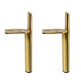 XBSXP 2er Set Möbelfüße, Metallstütze Möbelbeine Ersatzstahl Tisch Schlafsofa Schwer rutschfeste Moderne verschleißfeste Möbelbeine (schwarz 18 cm),Gold,13cm