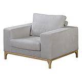 S-Style Möbel Nitva Sessel Loungesessel Lesesessel Mini Sofa 1-Sitzer Couch Wohnzimmer Möbel 110x94x83 cm Hellgrau