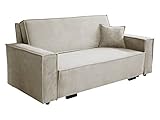 Mirjan24 Sofa Viva Star Cord IV mit Schlaffunktion, 4 Sitzer Polstersofa mit Bettkasten inkl. Kissen, Schlafsofa, Bettsofa, Sofagarnitur, Farbauswahl, Wohnlandschaft (Poso 100)