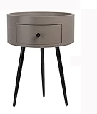 ZBOYZ Nachttische Runder Nachttisch, Holz-beistelltisch, 1 Schubladen, Nachttisch Mit Stativgehäuse, Zaun-Design, Schlafzimmerschrank Nachtschrank