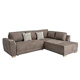 riess-ambiente.de Moderne Wohnlandschaft Norway Taupe Schlafsofa inkl. Kissen Schlafcouch Sofa