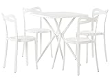 Beliani Gartenmöbel Set Kunststoff weiß Tisch quadratisch mit 4 Stühlen Sersale/Camogli