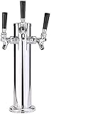 MYZIJI Getränkespender Bierzapfanlage DREI-Wege-Säulen-Bier-Turm, Bierspender, Edelstahl-Material-Bierturm, Messing-Tap for Bar