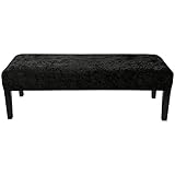 YOPOIY Stuhlhussen, Samt Universal Bezug Für Esszimmer Bank Elasthan Bezug Für Esszimmerstuhl Abnehmbar Dining Bench Cover Für Esszimmer Für Wohnzimmer Schlafzimmer -Schwarz-107-137cm