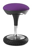 Topstar SI69G03 Sitness 20, ergonomischer Sitzhocker, Arbeitshocker, Bürohocker mit Schwingeffekt, Sitzhöhenverstellung, Bezug lila