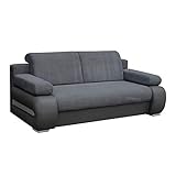 mb-moebel Couch mit Schlaffunktion Sofa Schlafsofa Wohnzimmercouch Bettsofa Ausziehbar - York (Dunkelgrau + Grau)