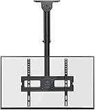 TV Deckenhalterung, Schwenkbare Neigbare Höhenverstellbare Halterung für 26-65 Zoll Flach & Curved Fernseher bis zu 50kg, max.VESA 400x400m an Flachdach oder Dachschrägen