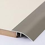 SUBECO Schwellenleiste mit glattem Übergang für Boden/Teppich/Türen,Metall-Aluminium-Einfassungsleisten,Holz zu Fliesen,anpassbar und zuschneidbar (Color : Light Grey)