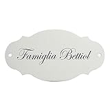Guizzo Creart - Personalisiertes Graviertes Namensschild Haustür, Handgefertigtes Produkt Mehreren Farben, Personalisiertes Türschild mit Lasergravur 13.5x7H cm, Namensschild Briefkasten Made in Italy
