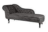 Casa Padrino Chesterfield Chaiselongue Dunkelgrau/Braun aus dem Hause Wohnzimmer Liege Sofa