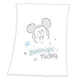 Herding Disney's Mickey Mouse Microfaserflausch-Decke, Polyester, weiß, 75 x 100 cm