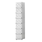 LITING lagerschrank Lagerschrank 20 cm Küche, Kühlschrank, Badezimmerspirale Lagerschrankschublade Typ Gap Lagerschrank (Color : Off-White-Silver, Size : 4 Layers)