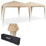 Casaria Pavillon Capri 3x6m Pop-Up Beige Wasserabweisend Inkl. Tasche UV-Schutz Faltpavillon Gartenzelt Partyzelt Zelt