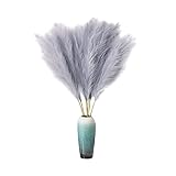CDIYTOOL 4 Stück künstliches Pampasgras, 110 cm hoch, dekorative hohe künstliche Blumen, große Bodenvase, Boho-Dekoration für Zuhause, Hochzeitsarrangement (grau)