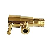 RJSODWL G 1/2 Zoll Gold Eckventil Kupfer WC Dreieck Warmwasserbereiter Ventile Küche Einlass Wasser Messing Badezimmer Winkel Absperrventil