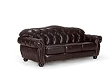 Woodkings® Chesterfield Hereford Sofa 3-Sitzer Echtleder antik braun Couch Bürosofa Polstermöbel 3er Unikat Herrenzimmer englisches Ledersofa Stilsofa Clubsofa