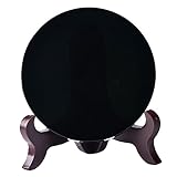 MERRYHAPY 1 Set Obsidian-Spiegel Schwarze Dekorationen Büro-Schreibtisch-Dekor Kristall-Dekorationen Runder Spiegel Obsidian-Spiegel Mit Ständern Gothic-Spiegel Kunststoff Schwarz