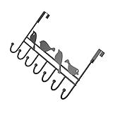 ULTECHNOVO 2 Stück Rustikale Kleiderhaken Für Schrank Aufbewahrung Regal Küchenschrank Dekor Kunststoff-Türhaken Über Der Tür Kleiderbügel Für Badezimmertür Eisen Schwarz
