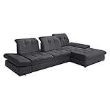 Piolo Bennos Ecksofa in Mango Anthrazit, Ottomane rechts, mit praktischer Bettfunktion, hochwertige Polsterung, gemütliches Sofa in modernem Design