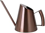 ENCOFT Gießkanne Zimmerpflanzen, Giesskanne Klein 900ml, Gebürstetem Edelstahl Giesskanne Drinnen, Giesskanne Indoor, Langer Auslauf Blumengießkanne mit Komfort Griff für Zimmerpflanzen(Bronze)