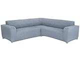 SODERBERGH Sofahusse Ecksofa Stretch Bezug Dekoration Couch Polstersofa, Farbe Hussen:Grey 216, Größe:ohne Rüschen