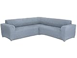 SODERBERGH Sofahusse Ecksofa Stretch Bezug Dekoration Couch Polstersofa, Farbe Hussen:Grey 216, Größe:ohne Rüschen