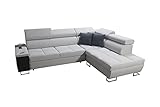 all4all Ecksofa Megy VII Wohnlandschaft Sofa Couch mit Schlaffunktion Bettkasten USB Eingang Rechts Links Möbel 26 (Rechts)