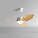 Moddeny Einfache Deckenventilatoren mit Lichtern und Fernbedienung. 38-Zoll-moderner kleiner Deckenventilator mit Licht, intelligenter, flacher Wohnzimmer-Deckenventilator