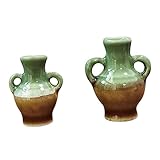 ibasenice 1 Set/2 Stück Keramik-Modell Vintage-Blumenvase Möbeldekor Mikro-Landschaftsfiguren Miniaturvasen Miniatur-Keramikvase Mini-Vase Spielzeug Töpferspielzeug