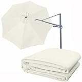 2M/2.7M/3M Sonnenschirm Ersatz Baldachin Überdachung Ersatztuch 6-Rippen/8-Rippen Runder Terrassenschirm Ersatzbezug Für Garten Strand Markt Tisch Regenschirm, UV-Schutz Und Wasserdicht ( Color : Crea