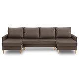 Sofini Ecksofa Bellis III mit Schlaffunktion! Best ECKSOFA! Eckcouch mit Bettkästen! Modern polstermöbel, Wohnzimmer möbel, bequem, Bonell Füllung. (Monolith 20)