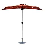 Tragbare Sonnenschirme, 2,7 m, Halbschirm für Außenterrasse, Café, Balkontür, 5 Rippen, Sonnenschutz mit Kurbel, Wandschirm, Markt, Garten, Sonnenschirm, Außensonnenschir