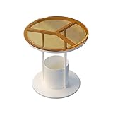 Glas-Couchtisch mit Metallrahmen, runder Couchtisch mit Aufbewahrungseimer, moderner Couchtisch, Mitteltisch, Beistelltisch, Sofatisch, minimalistischer Beistelltisch for Wohnzimmer (Size : 50cm/19.7