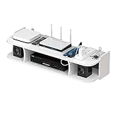 Weißes PVC-Umweltschutz-Holz-Kunststoff-Board, Wandmontage, Multimedia-Einheit, Aufbewahrungsregal Für Dvd-Player/Ps4/Kabelboxen/Spielekonsolen//Tv-Zubehör, Medienregal (C)