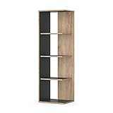 Vicco Standregal Paco 44x140cm, Bücherregal mit 4 Ablagen (Anthrazit-Eiche)