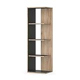 Vicco Standregal Paco 44x140cm, Bücherregal mit 4 Ablagen (Anthrazit-Eiche)