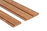 Saunainter Profilholz Thermische Fichte Nut-Feder STP 15x90mm 2400mm 6Stk Baumaterial für Sauna und Innenräume