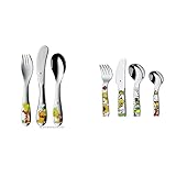 WMF Disney Winnie Pooh Babybesteck 3-teilig, ab 1 Jahr & Biene Maja Kinderbesteck Set 4-teilig, Kinderbesteck Edelstahl, Besteck Kinder ab 3 Jahre, Cromargan poliert, spülmaschinengeeignet