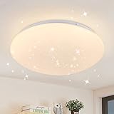 ZMH Deckenlampe LED Deckenleuchte Schlafzimmer - 18W Schlafzimmerlampe Sternenhimmel Warmweiß Ø30cm Rund Bad Deckenbeleuchtung IP44 Wasserdicht Badlampe für Wohnzimmer Kinderzimmer Küche Flur