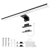 Aourow LED Spiegelleuchte Bad 10W,40cm 820lmn Spiegellampe Badezimmer,Kaltes Weiß 4000K IP44 Wasserdicht Badlampe Spiegel 230V Spiegelschrank Beleuchtung KLASSE II(Schwarz)