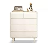Kommode Schrank Schlafzimmerkommode mit 5 Schubladen, 3 große Schubladen, 2 kleinere Schubladen, Organizer-Einheit, Aufbewahrungskommode aus Massivholz for Schlafzimmer, Flur, Eingangsbereich, Schränk