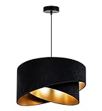 Light-Home Milan Lampenschirm Hängelampe Hängeleuchte - Deckenlampe Industrial für Wohnzimmer Schlafzimmer und Esszimmer - Pendelleuchte aus Metall mit Lampenschirm aus Velours - Schwarz