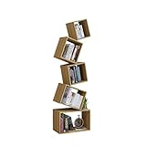 ZAJ Regal Hängendes Bücherregal, 5 Würfel, geometrisches Bücherregal, 5 Etagen, Bücherregal, modernes, freistehendes Bücherregal für das Büro Standregal Bookshelf