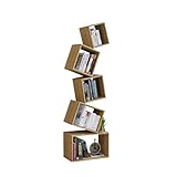 ZAJ Regal Hängendes Bücherregal, 5 Würfel, geometrisches Bücherregal, 5 Etagen, Bücherregal, modernes, freistehendes Bücherregal für das Büro Standregal Bookshelf