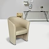 Dmora Sessel mit Kunstlederbezug, Beige, 65 x 78 x 60 cm