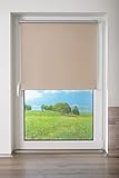 Springrollo/Mittelzugrollo mit modernen Struktur Stoff Sahara, 75 cm x 150 cm (B x L)