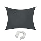 jarolift Sonnensegel Rechteckig, Wasserdicht, Sonnenschutz Sichtschutz für Terrasse Garten Balkon, Polyestergewebe 300 x 200 cm, Anthrazit