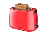 Korona 21132 Toaster | rot | 2 Scheiben Toaster | 750 Watt | mit Brötchenaufsatz sowie einer Auftau- und Aufwärmstufe