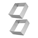 DOITOOL 2 Stück Kuchenform Kekskuchen Mini-Muffin-Keksformen Quadratische Form Kuchen Edelstahl Gebäckring Gebäck Backen Edelstahl Kuchenform Quadratische Kuchenform DIY Backform Silber